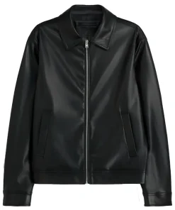 mens-simple-look-black-faux-leather-jacket