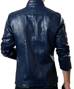 mens-slim-fit-blue-faux-leather-jacket