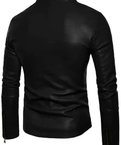 mens-small-collar-black-faux-leather-slim-fit-jacket