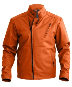 mens-stylish-orange-faux-leather-jacket