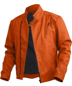 mens-stylish-orange-faux-leather-jacket