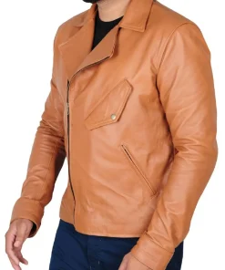 mens-tan-brown-faux-leather-jacket