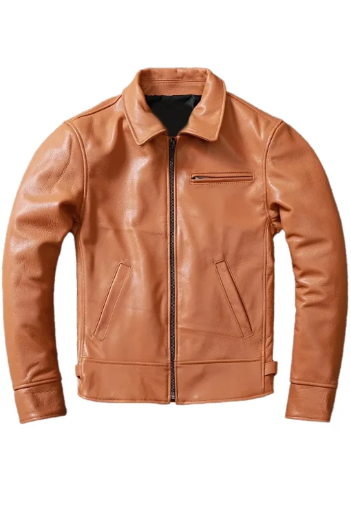 mens-vintage-tan-brown-faux-leather-biker-jacket