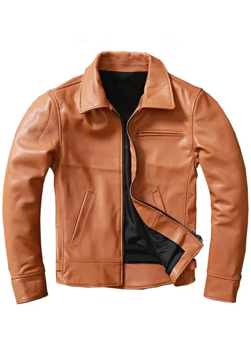 mens-vintage-tan-brown-faux-leather-biker-jacket