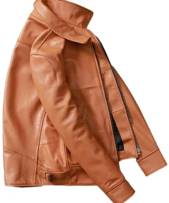 mens-vintage-tan-brown-faux-leather-biker-jacket
