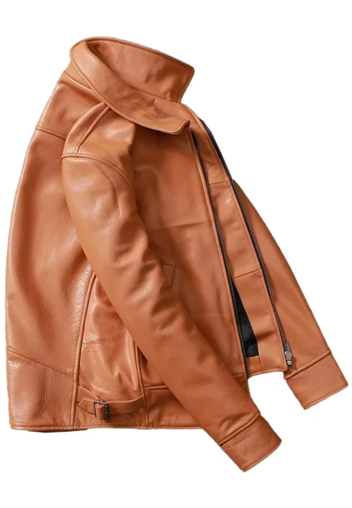 mens-vintage-tan-brown-faux-leather-biker-jacket
