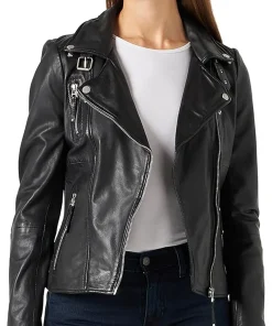 womens-biker-lapel-collar-black-faux-leather-jacket