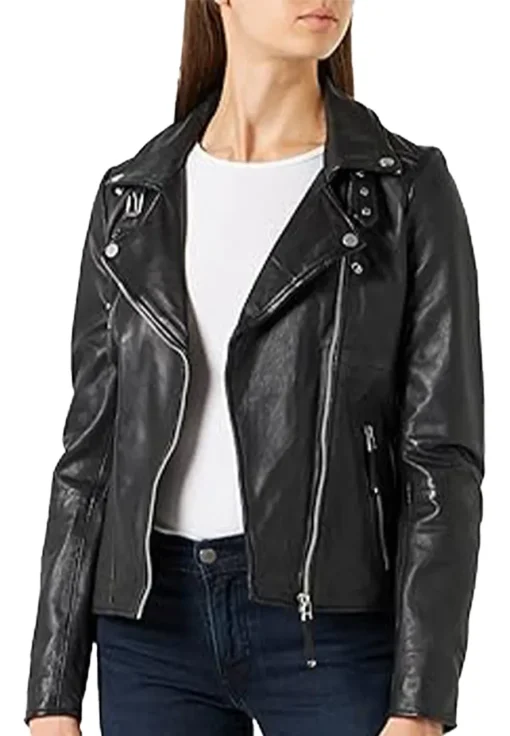 womens-biker-lapel-collar-black-faux-leather-jacket