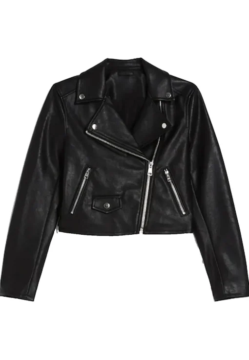 womens-black-cropped-faux-leather-biker-jacket
