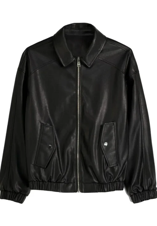 womens-black-faux-leather-dad-fit-bomber-jacket