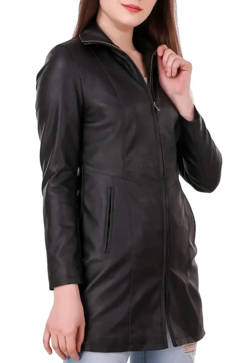 womens-black-faux-leather-long-jacket
