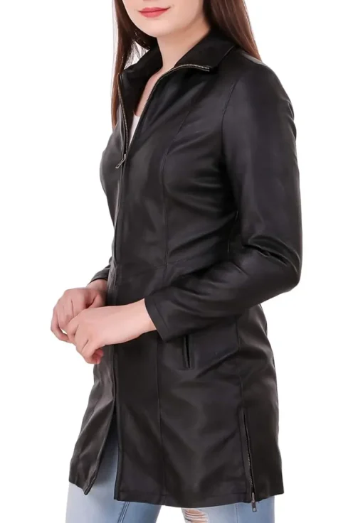 womens-black-faux-leather-long-jacket