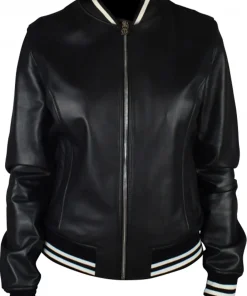 womens-black-faux-leather-varsity-bomber-jacket