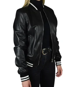 womens-black-faux-leather-varsity-bomber-jacket