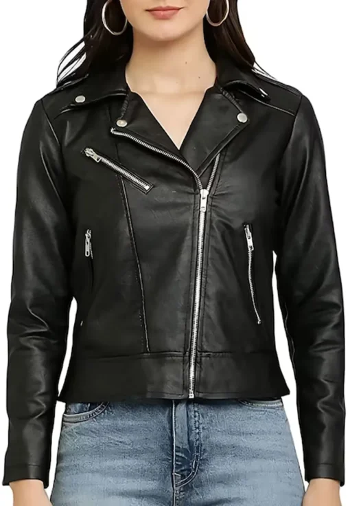 womens-black-solid-lightweight-faux-leather-jacket