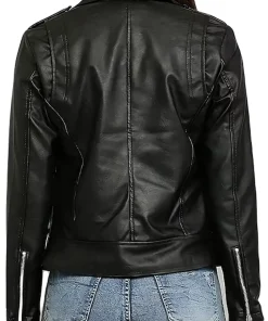 womens-black-solid-lightweight-faux-leather-jacket