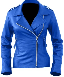womens-blue-faux-leather-biker-jacket