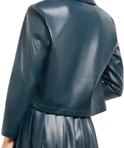 womens-blue-faux-leather-crop-blazer