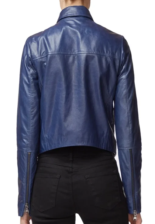 womens-blue-faux-leather-jacket