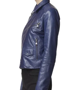 womens-blue-faux-leather-jacket