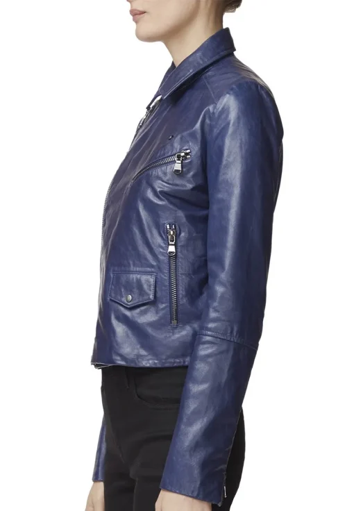 womens-blue-faux-leather-jacket