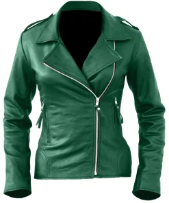 womens-brando-green-faux-leather-moto-jacket