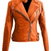 womens-brando-orange-faux-leather-biker-jacket
