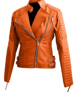 womens-brando-orange-faux-leather-biker-jacket