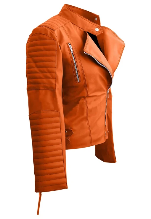 womens-brando-orange-faux-leather-biker-jacket