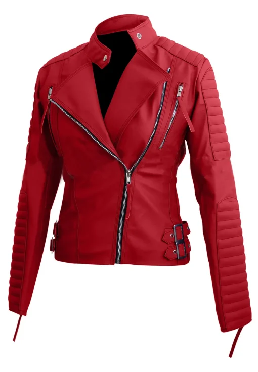 womens-brando-red-faux-leather-biker-jacket