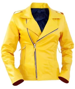 womens-bright-yellow-faux-leather-jacket