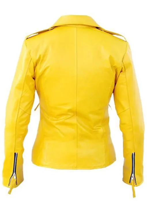 womens-bright-yellow-faux-leather-jacket