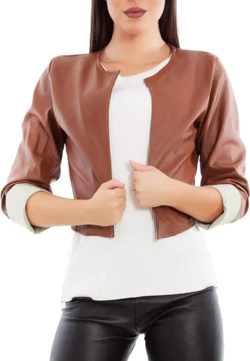 womens-brown-faux-leather-open-front-cropped-jacket
