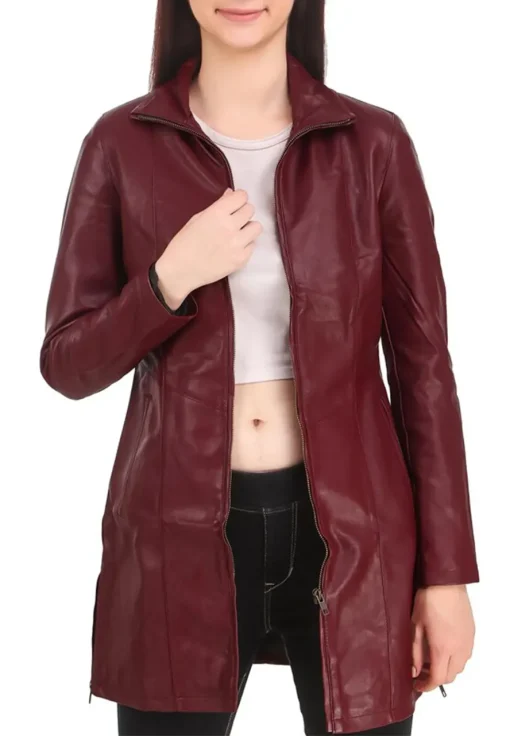 womens-burgundy-faux-leather-long-jacket