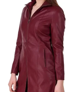 womens-burgundy-faux-leather-long-jacket