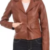 womens-casual-brown-faux-leather-short-coat
