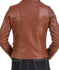 womens-casual-brown-faux-leather-short-coat