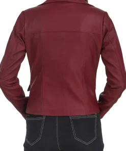 womens-casual-burgundy-faux-leather-short-coat