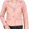 womens-casual-pink-faux-leather-short-coat