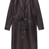 womens-chocolate-brown-faux-leather-trench-coat