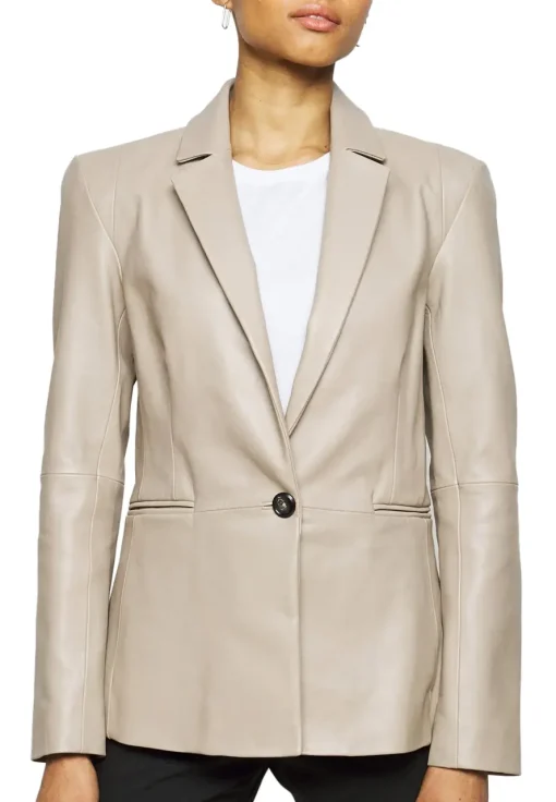 womens-classic-beige-faux-leather-blazer
