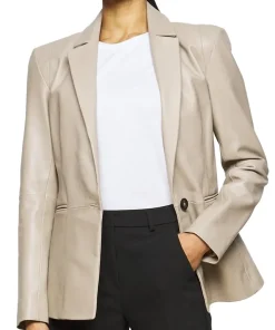 womens-classic-beige-faux-leather-blazer