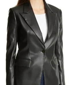 womens-classic-black-faux-leather-blazer