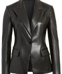 womens-classic-black-faux-leather-blazer