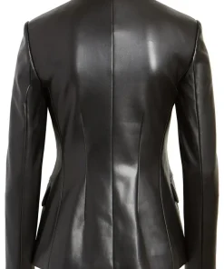 womens-classic-black-faux-leather-blazer