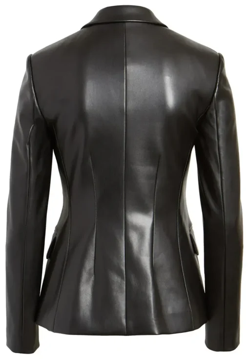 womens-classic-black-faux-leather-blazer
