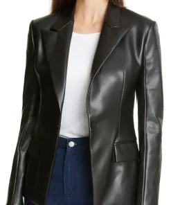 womens-classic-black-faux-leather-blazer