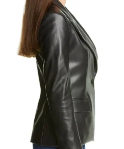 womens-classic-black-faux-leather-blazer