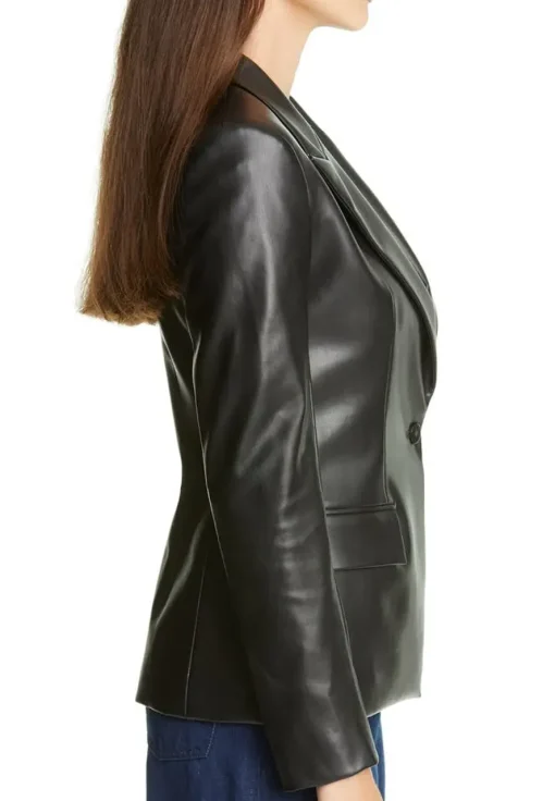 womens-classic-black-faux-leather-blazer