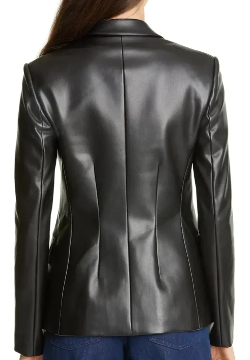 womens-classic-black-faux-leather-blazer